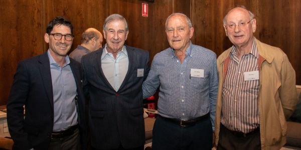 LtoR Wits Australia alumni Jonathan Shapiro, Harold Shapiro, Cecil Hoffman, David Nohr